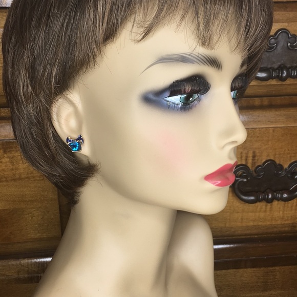 Blue Bowknot Earrings - Picture 3 of 5